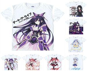 Koszula anime randka na żywo Tshirts wielopoziomowy krótki rękaw Kotori itika tohka yatogami cosplay motywacje hentai koszule2272993