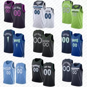 Custom Men Men Kobiety Youth'minnesota''timberwolves''Basketball Jerseys Rudy 27 Gobert 7 Wendell Moore Jr. Timberwolve Karl Anthony 32 Towns Anthony 1 Edwards D 'Angelo