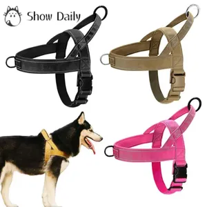 Dog Collars Collar Nylon Leash Harnesses Durable Military Adjustable Training Walking Accessories For Medium Large Dogs