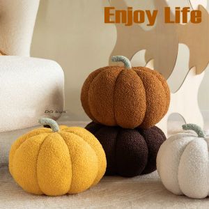 Pillow Bubble Kiss Luxury Pumpkin Shaped Pillow Nordic Woody Decor Seat Cushion Plush Sofa Living Room Pillow for Bedside Bed Cushion