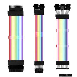 Computer Cables Connectors S PSU Extension Adresserbar RGB ATX 24PIN PCIe GPU Dual Triple 8-Pin Gauge Support Drop Delivery Comput Dhzky