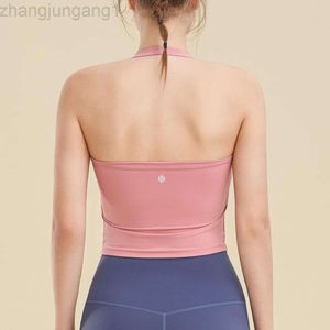 Desginer Lululemom Bras Lululemmon Sport-Tanktop mit hängendem Hals, quadratischem Schal-Saum, sexy Außenkleidung, festes Brustkissen