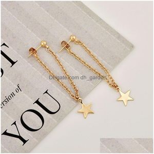 Dangle Chandelier Nova Moda Pequena Estrela Pingente Tassel Brinco Para Mulheres Presente Jóias Long Declaração Cor Dourada Brinco Dh57T