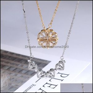 Naszyjniki wisiorek Koreańska wersja czterolistnej czteropolowej koniczyny Magness Magnes MASS MAIL Love Diamond Clavicle Chain Skarbnik B otjuq