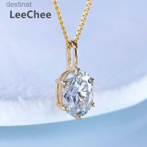 Подвесные ожерелья 18K Золото подвеска Moissanite Real AU750 Ожерелье 1,5CT 6*8 мм овальная лаборатория алмаз