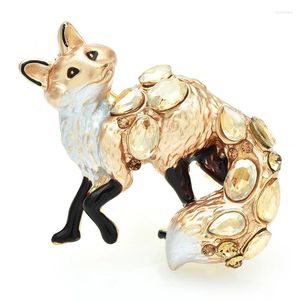 Broscher wulibaby crystal för kvinnor unisex härlig emalj 4-färg animaliska party casual brosch pins gåvor