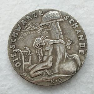 Moneta commemorativa della Germania 1920 La medaglia della vergogna nera Medaglia d'argento rara copia accessori per la decorazione della casa278U