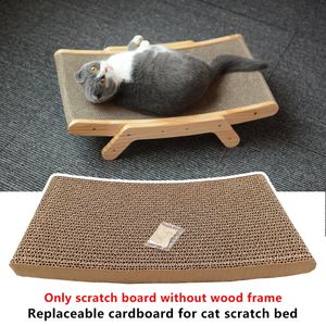 Cat Scrater Scraper değiştirilebilir oluklu kedi çizik tahtası ahşap çerçeve taşıma pençe oyuncakları evcil hayvan mobilya koruyucusu 240227