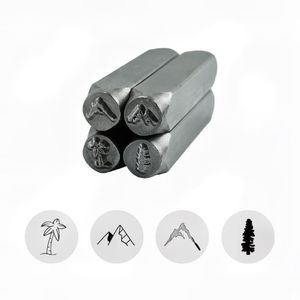 Craft Tools Mountain & Tree Symbol Metal Punch Stamps Stamping Kit DIY Leather Stamps Jewelry Stamping 1 4 6mm297f