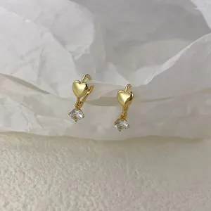 Hoop Ohrringe Nette Romantische Minimalistischen Zirkon Gold Silber Farbe Schnalle Frauen Edle Elegante Bankett Weibliche Schmuck Zubehör