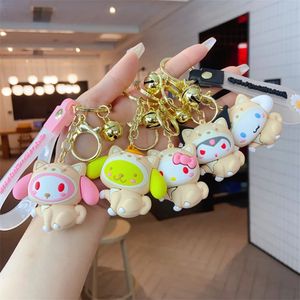 Ny söt Melody Cartoon KeyChain Bag Pendant Kawaii Keyring Doll Car Keyrings School Bag Decoration Kids Gift 2024