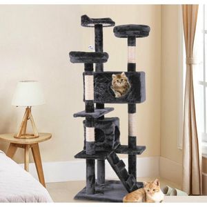 60 Cat Tree Tower Furniture Condo Rescing Po Pet Kitt Qylkeu BDESports231g