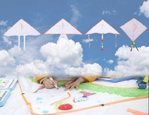 Drachenzubehör 4 Stil DIY Malerei Bunte fliegende faltbare Outdoor-Stranddrachen Kinder Kinder Sport Lustige Spielzeuge1775418