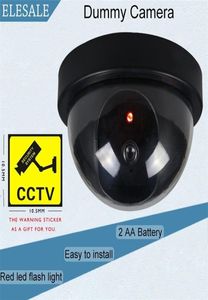 IP -kameror Creative Black Plastic Dome CCTV Dummy Camera blinkande LED Fake Camera Power via AA Battery Surveillance Security Syste4524842
