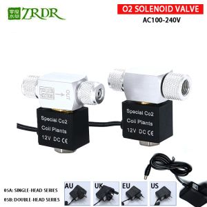 Acquari ZRDR AQUARIUM CO2 Solenoid Valve regolatore 110V220 V CO2 a bassa temperatura CO2 Aquarium Serbatoio di pesce Magnetica elettrica Eu US DC12V