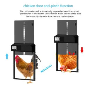 Acessórios temporizador automático galinheiro porta do motor inteligente casa de frango porta à prova dwaterproof água animais de estimação gaiolas porta ao ar livre acessórios fazenda