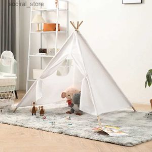 Leksakstält barns tält TEEPEE Tält för barn Portable Tipi Infantil House For Kids Play House Kids Tents LED -lampor Dekoration L240313