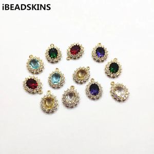 Halsband Ny ankomst! 19x16mm 30 st kubik zirkoniumo ovala charm/kontakter för halsband, örhängen delar, tillbehör, handgjorda smycken DIY