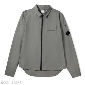 Jaqueta masculina casaco uma lente lapela camisa jaquetas vestuário tingido utilitário overshirt ao ar livre cardigan outerwear vestir cp empresas xxl 696
