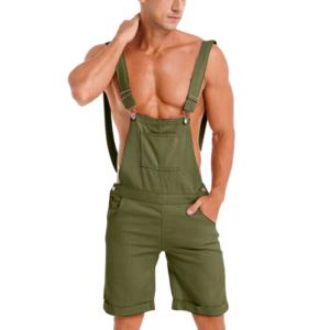 Mäns byxor sommar mode män solid övergripande Suspender Pants Man Plus Pocket Överaller Sexiga shorts Jumpsuit Casual