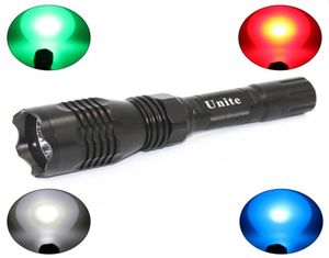KC Fire Tactical Tocha Q5 R5 LED 800LM Luz 802 Lanterna WhiteRedGreenBlue Light para acampamento ao ar livre caça OL0061W7295664