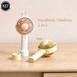 Electric Fans Cartoon Rabbit Shaped Fan Portable USB uppladdningsbar kontor sovsal Desktop utomhus resor coolingh240313