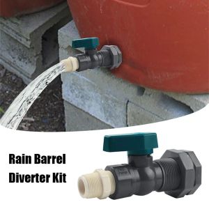 Złącza Zestaw Diverter Rain Barrel 150 PSI PVC Water Barrel Spigot 3/4 Fittings Zawór kulowy za 10/20/50/100 Lite Garden Faucet Adapter