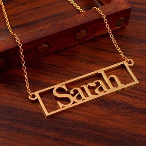 Pendant Necklaces Customized Minimalist and Fresh name Necklace Laser cut Stainless Pendant Exquisite JewelryL242313