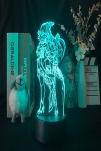 3d Led Night Light Genshin Impact Beidou Lampada in acrilico Gioco Colori RGB Smart Phone App Controllo Regali per bambini Nightlight6895610