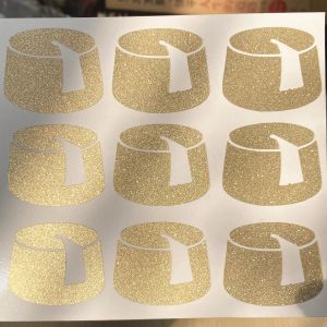 Films Glitter Tarbouch Stickers Circumcision Party Decorations Glass Cup Decor Moroccan Turkish Cap Sticker Labels