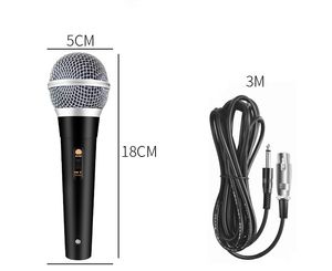 Microfone dinâmico com fio de 6.5mm, microfone profissional para cantar, ktv, mixer, karaokê, sistema de microfone, amplificador de potência, alto-falante 3m