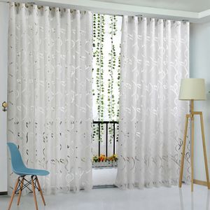 Floral Vine Leaf Partition Curtain Polyester Modern Curtains for Living Room Balcony Window Sheer for Bedroom3265