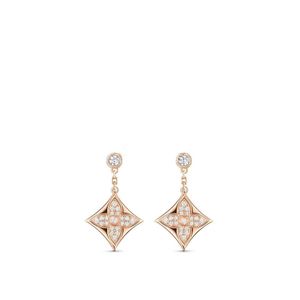 Zircon Flower Dangle and Chandelier Earrings Luxury Starlight Snowflake Sparkle Earrings Pure Gold Pure Silver Crystal Earrings Fashion jewelry