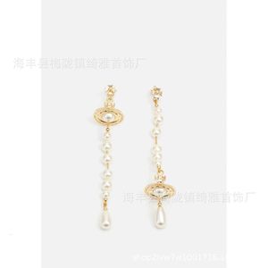 Viviennes Westwood Earrings Pearl Saturn Fashion ClassicEarrings Broken Pearl Earrings Hanger