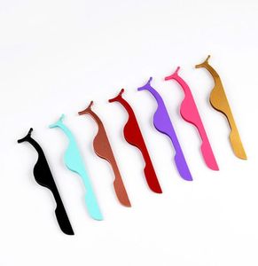 False Eyelash Curler Tweezers Fake Eye Lash Applicator Eyelash Extension Nipper Auxiliary Clip Clamp Makeup Forceps Tools3337155