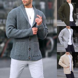 Camiscedores masculinos outono e inverno homens Europa America Crossover Cardigan Knit Casaco de mangas compridas