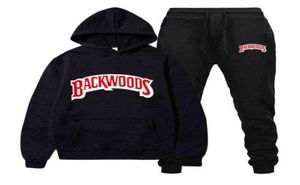 Marca de moda Backwoods Men039s Conjunto de lã com capuz calça grossa quente agasalho esportivo com capuz ternos de trilha masculino moletom Tracks1767921