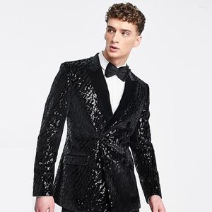 Ternos masculinos vestido de noite terno formal homem primavera casaco jaqueta lantejoulas elegante brilhante para festa punk blazer roupas