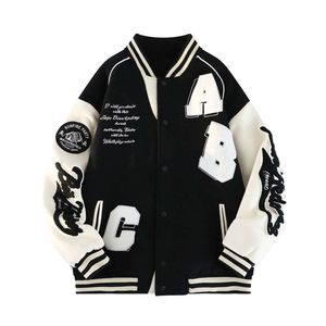 Men's Jacket Autumn New 2023 Trend Towel Embroidered Letter Loose Fit with Added Fat Plus Size Baseball Jacket