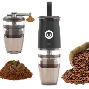 Tools Portable Electric Manual 2in1 Coffee Grinder Professional Ceramic Grinding Core rechargeable 5 gears Adjustable coffee powder