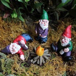 Miniaturowe ogrodowe figurki gnomowe zabawne mini gnome elf figura mikro żywica Fairy Garden Darnf Kit for Terrarium Bonsai Decoration 2291k