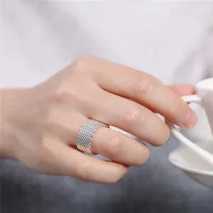 Cluster Rings 925 Sterling Silver Interwoven Web Ring For Woman Men Simple Fashion Charm Wedding Engagement Party Jewelry Wholesale