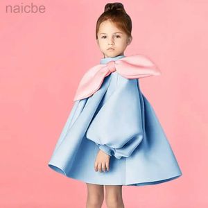 Girl's Dresses New Boutique Princess Evening Bow Puff Sleeve Baptism Eid Party Dresses LDD240313
