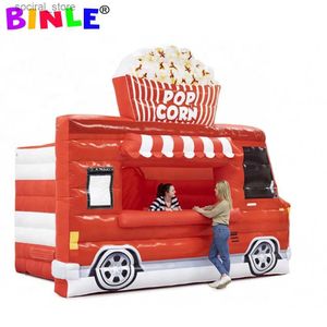 Toy Tents Fashion Move Inflatable Food Car Booth Kiosk Truck Cotton Candy Theme StallPop Corn Concession Stand Coffee Drink Bar For Sale L240313