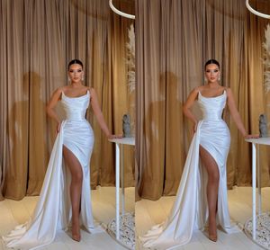 Elegant Mermaid Prom Dresses Long For Black Women Strapless Backless Split Formal Wear Evening Party Birthday Pageant Second Reception Special Occasion Gowns