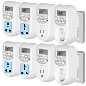 Timers 7 Day Digital Programmable Switch Socket Timer 16 Program EU US UK DE Plug 24 Hour Cyclic Controller Timing for Pump Home Garden