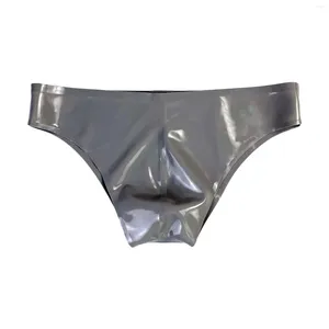 Underpants MONNIK Latex Men Briefs Gray Tight Underwear For Bodysuit Fetish Club Wear Customizable