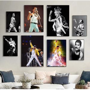 Kaligrafia ścienna sztuka zdjęcia dekoracyjny wystrój domu cuadros Freddie Mercury Bohemian Rock Music Star Plakaty i wydruki malowanie płócienne