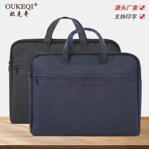 Borsa portadocumenti da ufficio portatile con informazioni in tela, valigetta impermeabile con cerniera A4 240313