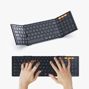 Teclados dobráveis com teclado numérico Bluetooth sem fio portátil Silm FullSizeT teclado dobrável para viagens computador PC iPad 240309